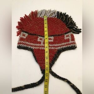 City Hunter Cozy Red and Black Knit Hat